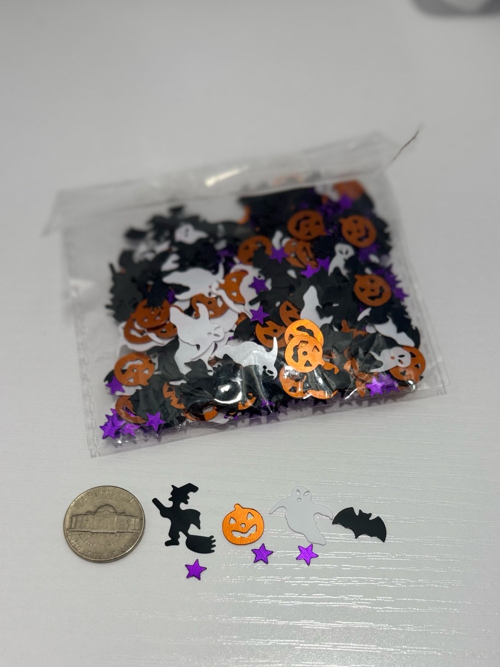 Source Unknown Halloween Confetti - Orange Black White Purple Shapes